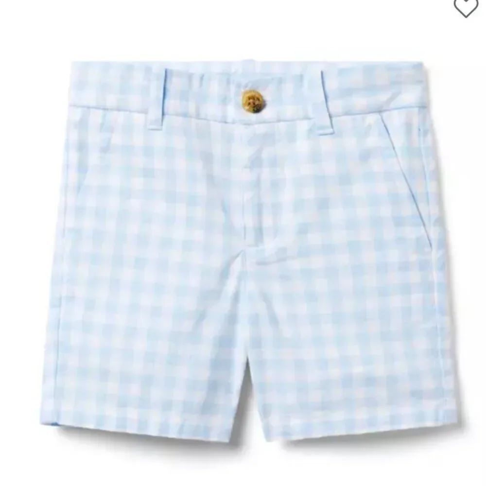 Janie and Jack 100049001 Blue and White Gingham Poplin Short size 2T